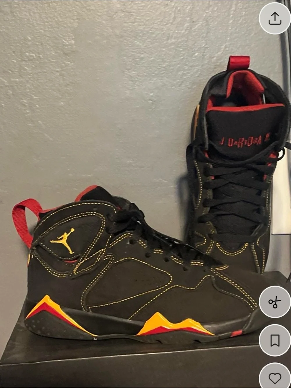 Kids Black and Red Athletic Sneakers Jordan’s 7